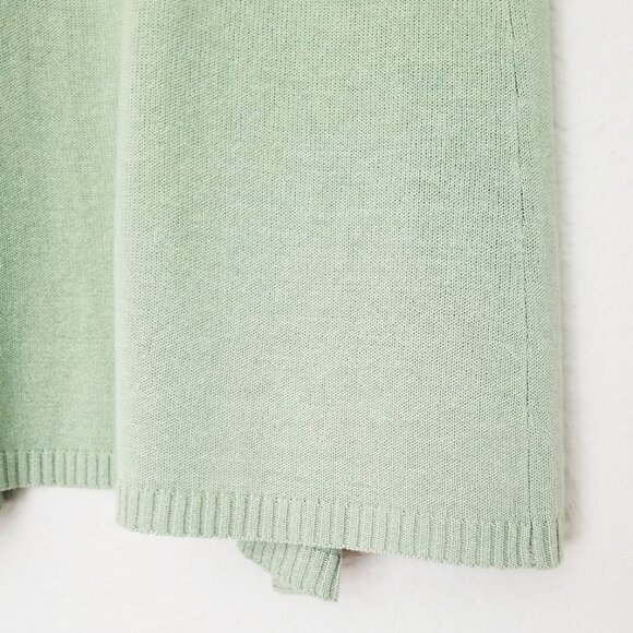Eileen Fisher Short Sleeve Open Front Longline Cardigan Sage Green Petite M Silk - Picture 8 of 11